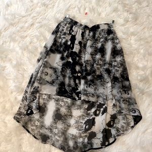 Forever 21 High-Low Tye Dyed Skirt with buttons
